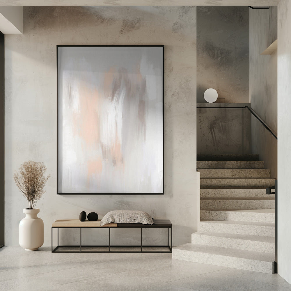 Soft Neutral Tones with Delicate Brushstrokes | Poster