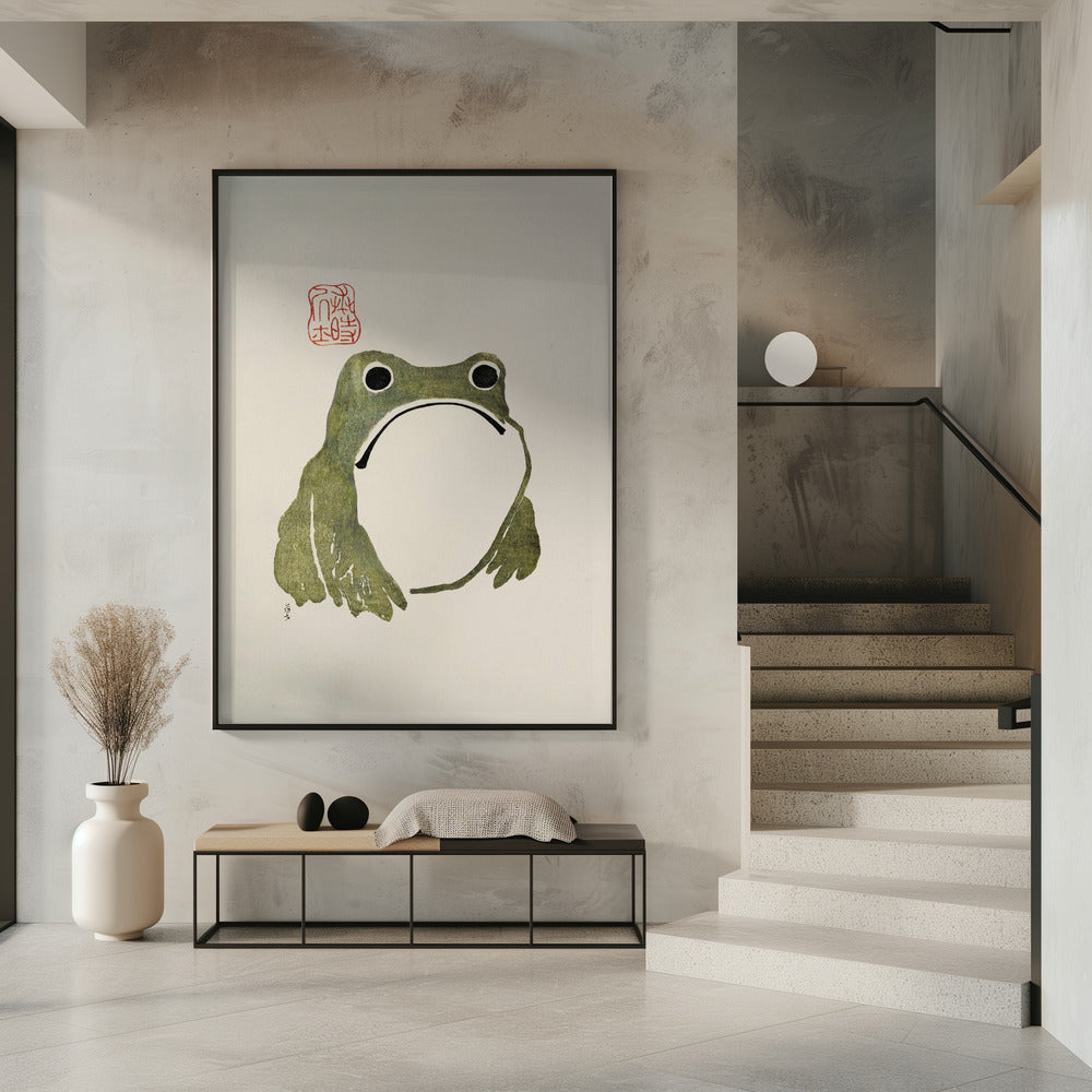 Mürrischer Frosch I Grün | Poster