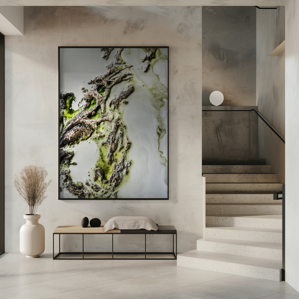 Zeitgenössische Kunst – Olive Enigma – Grüner Akzent | Poster