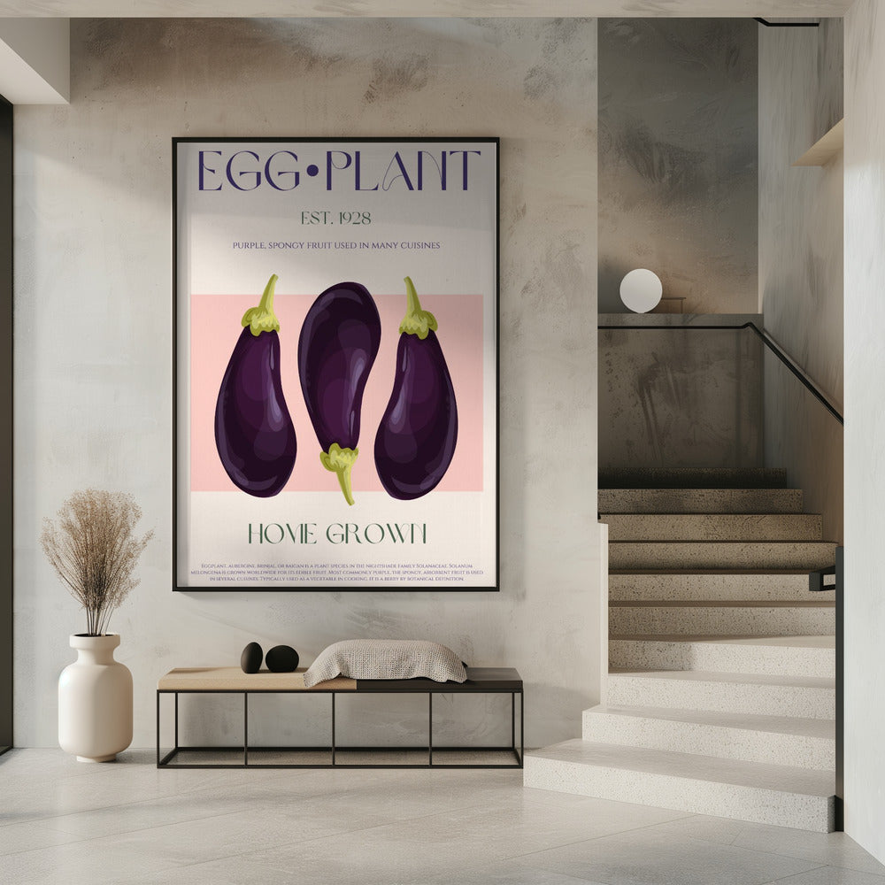 Drei leuchtend lila Auberginen | Poster