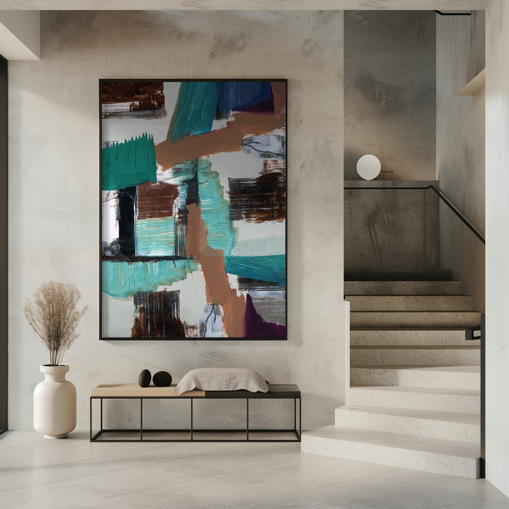 Blaues Abstraktes Poster