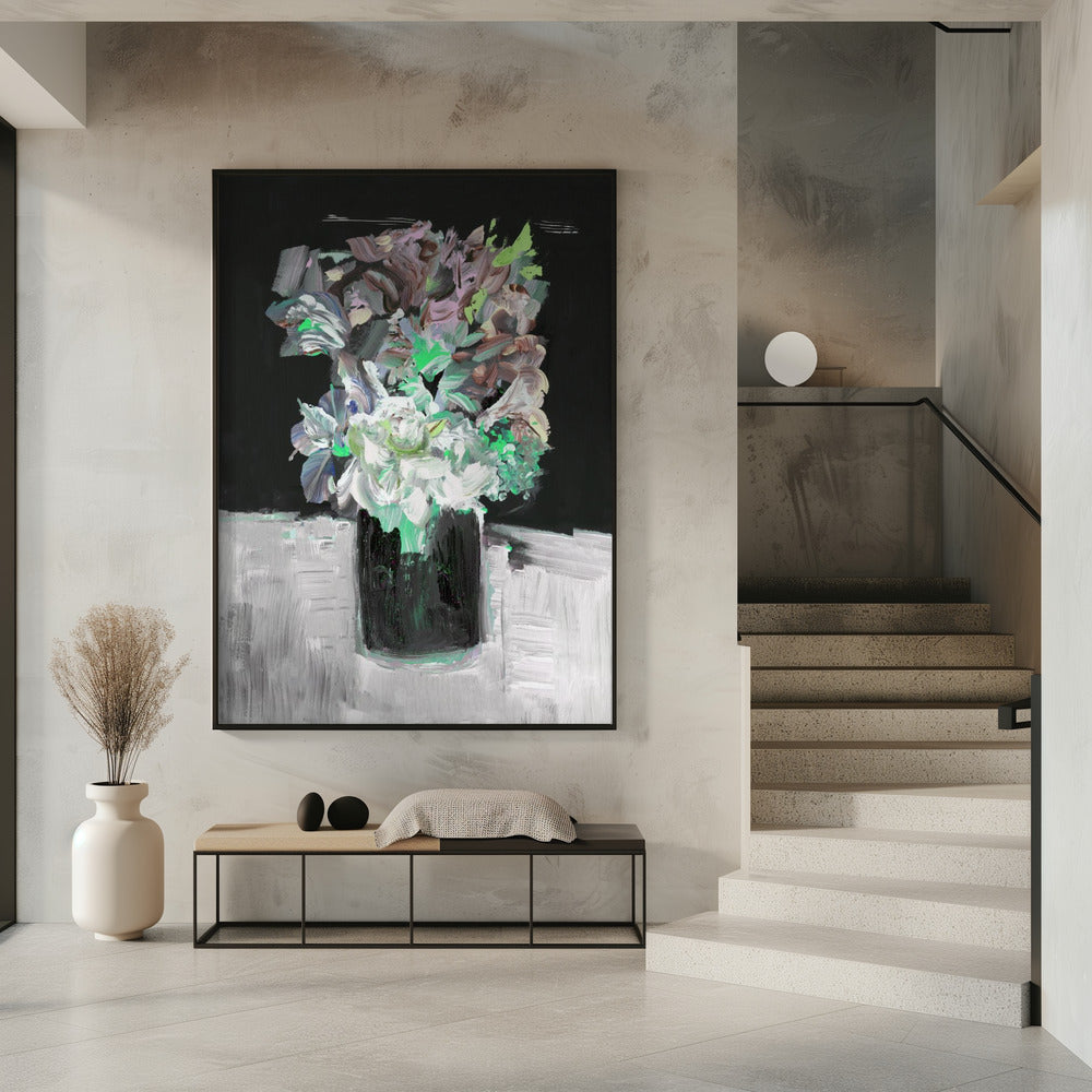 Bunte Blume mit Vase | Poster
