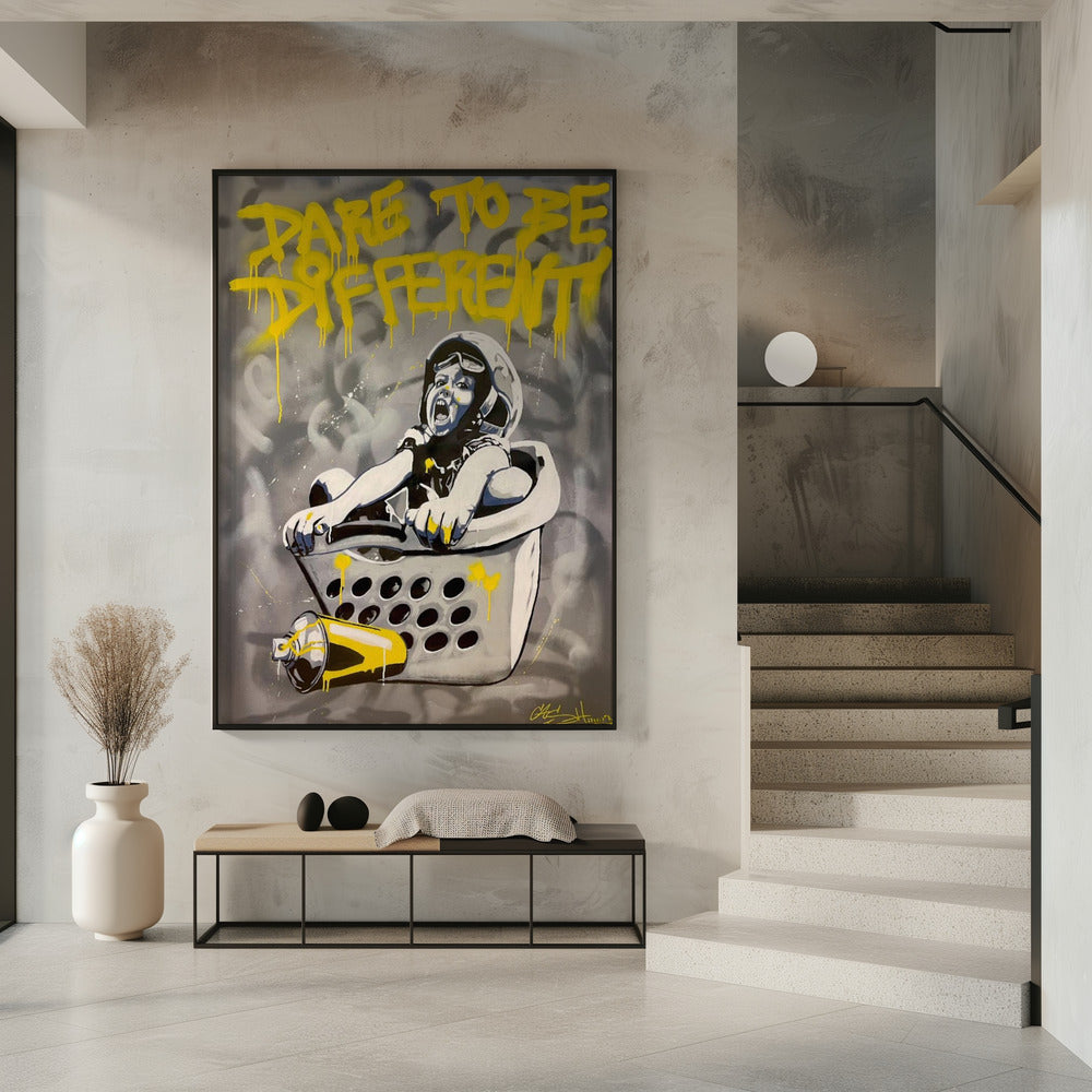 Kind im Wäschekorb | Poster
