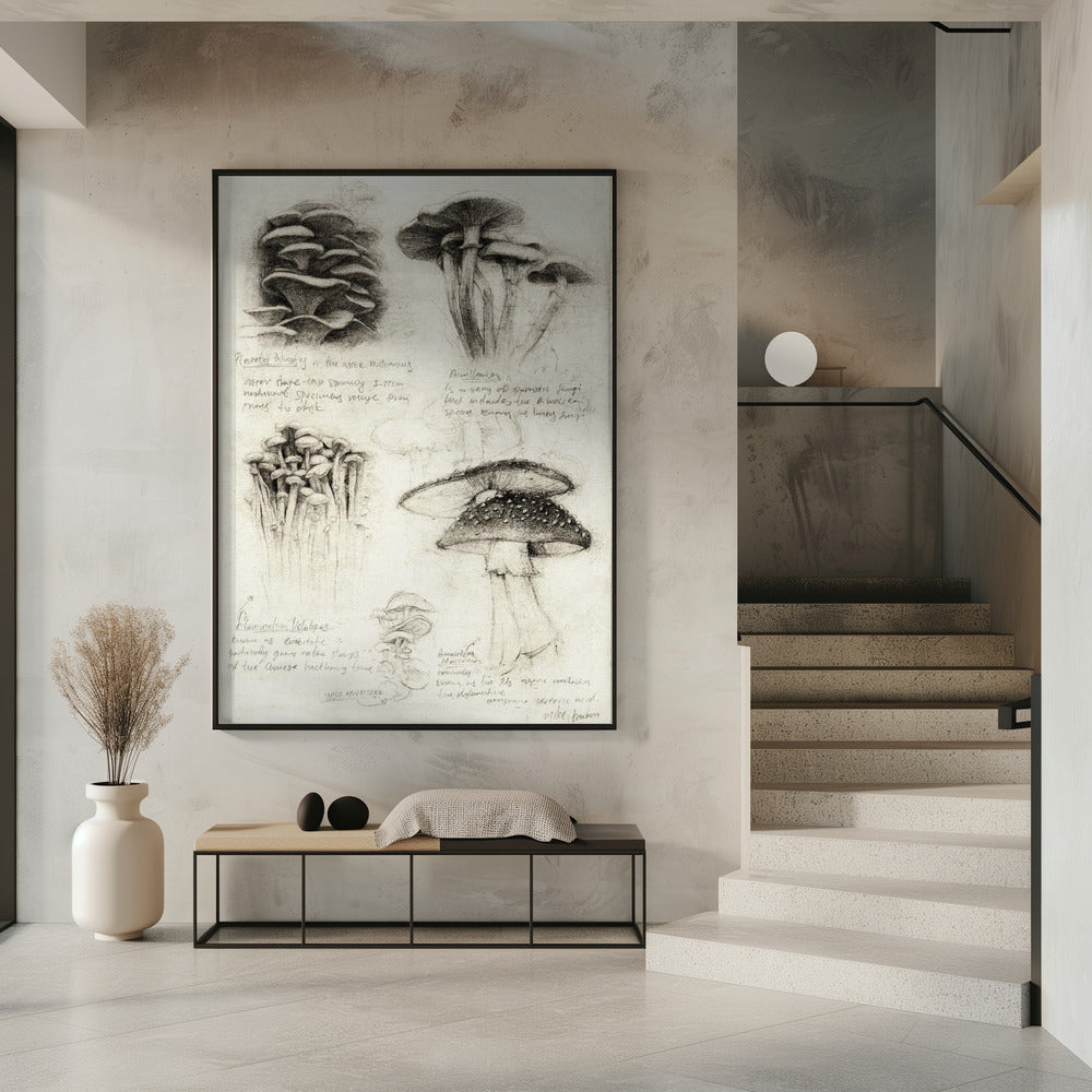 Verschiedene botanische Pilze | Poster