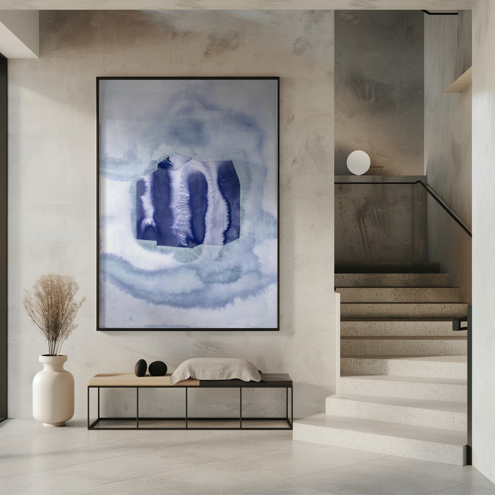 Blaue und violette organische Formen | Poster