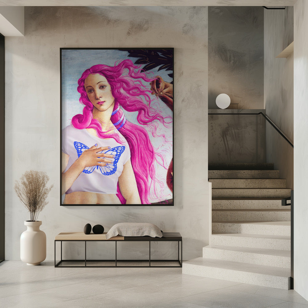 Eine Figur mit leuchtend rosa Haaren | Poster
