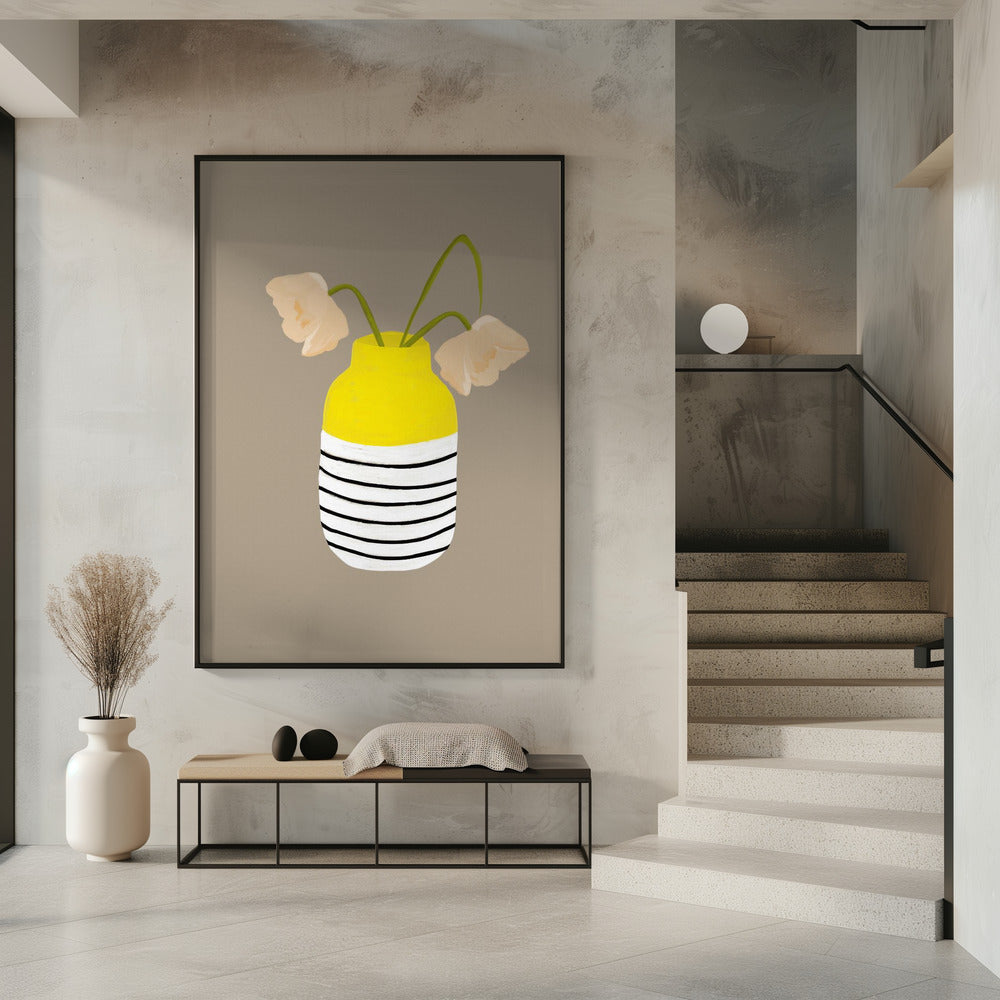 Gestreifte Vase Blüten | Poster