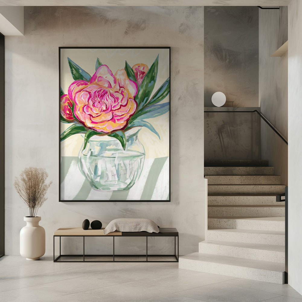 Pfingstrose in Glasvase | Poster