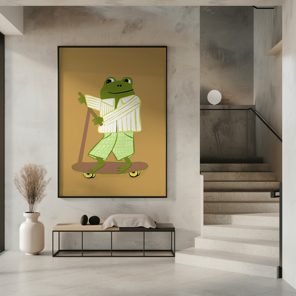 Frosch auf Roller | Poster