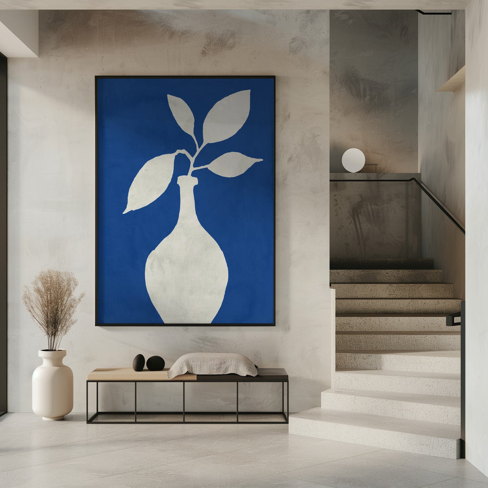 Weiße Vase Silhouette | Poster