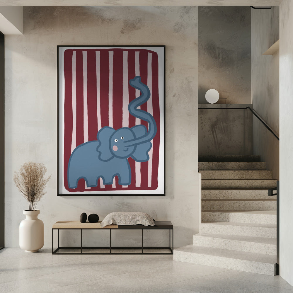 Curious Blue Elephant | Poster
