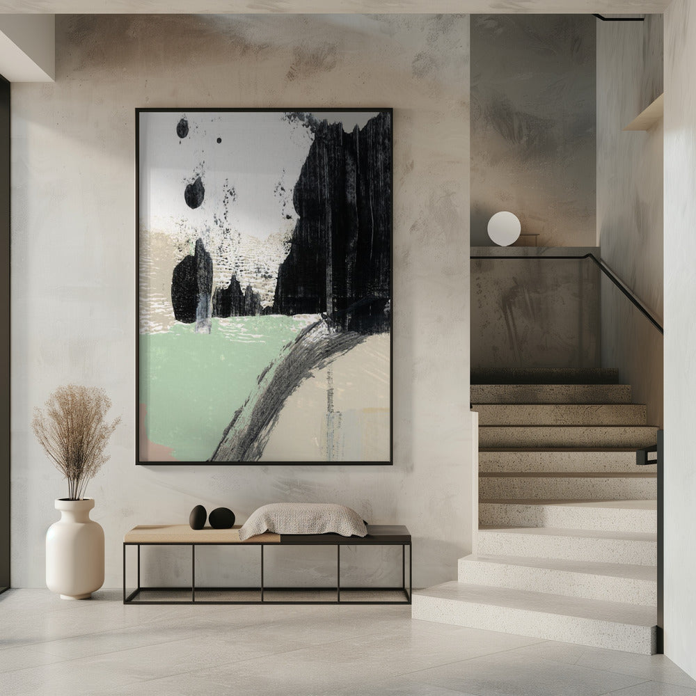 Dynamische Pinselstriche und monochrome Kontraste | Poster