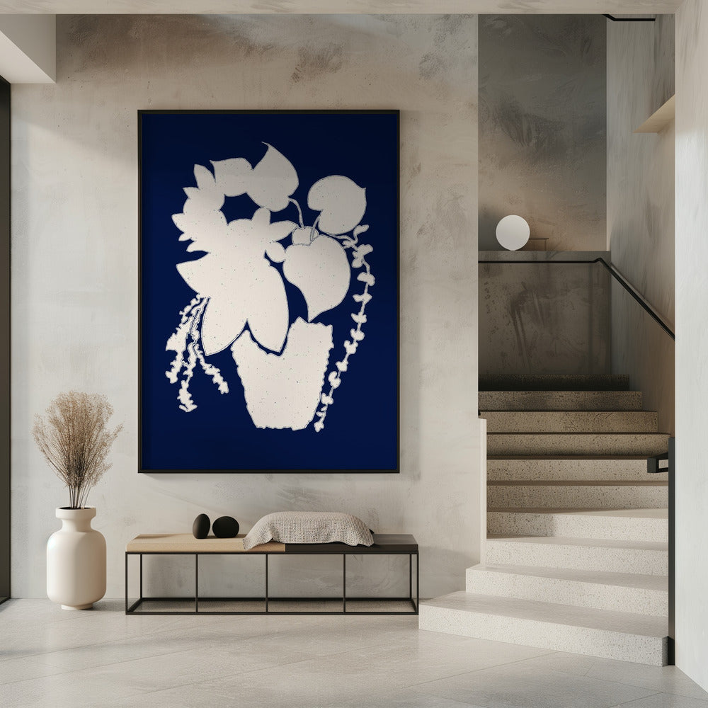Florale Silhouette einer Pflanze | Poster