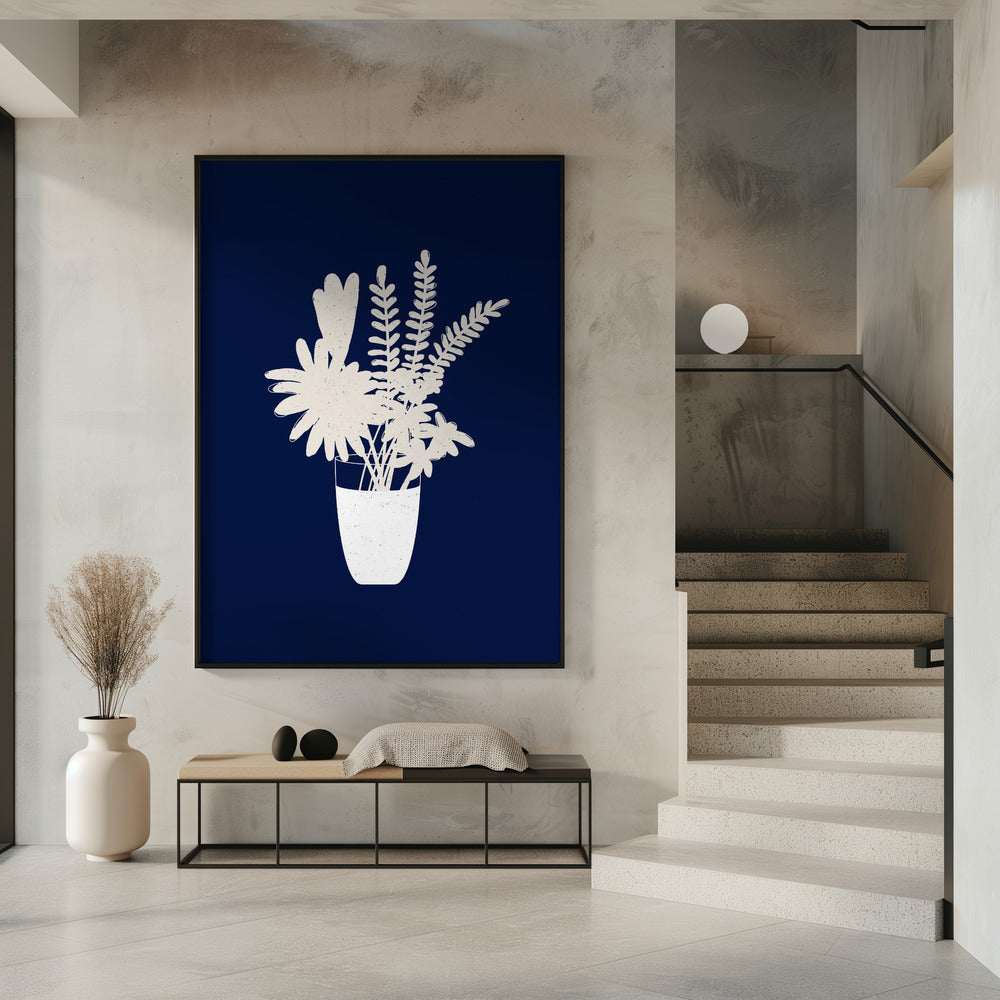 Sepia Blumensilhouette | Poster