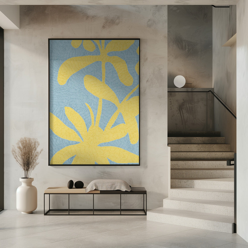 Goldene Blütenblätter blühen | Poster