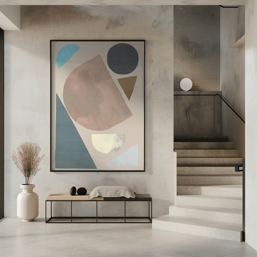 Abstrakte Formen in gedämpften Tönen | Poster