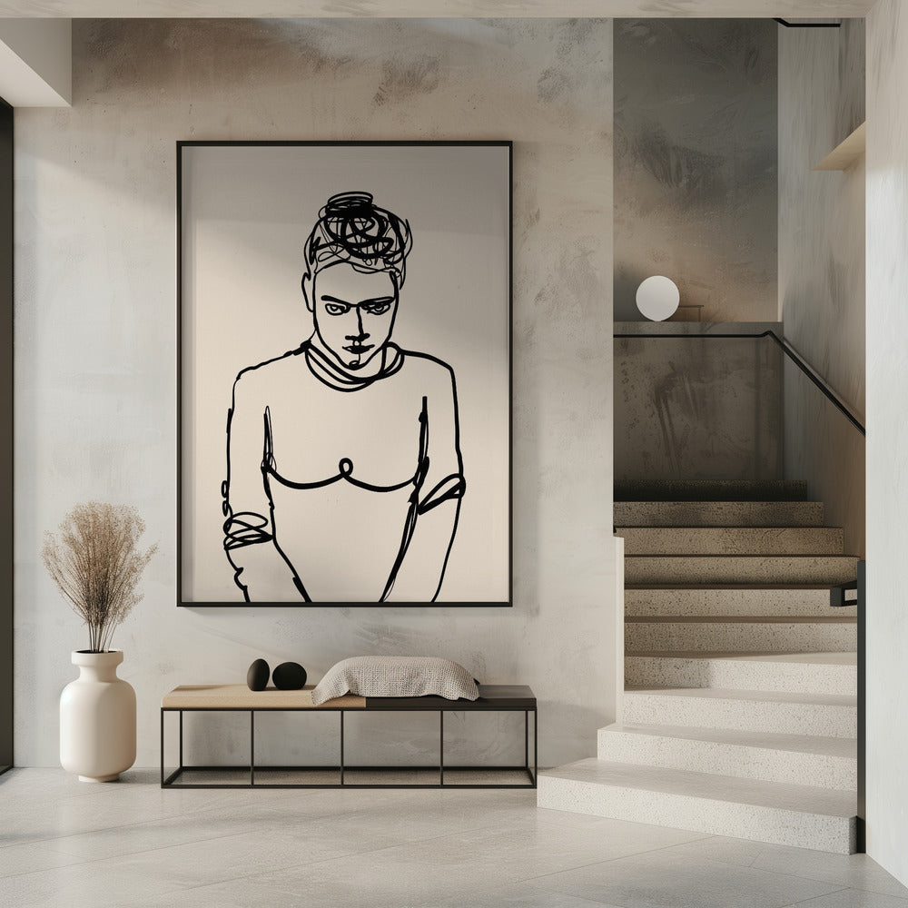 Strichzeichnung Dame | Poster