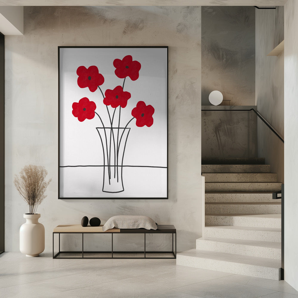 Mohnblumen in der Vase | Poster