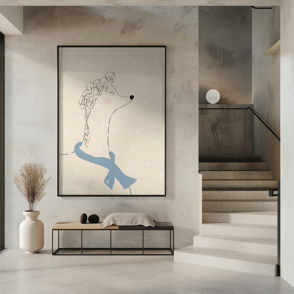 Pudel im Schnee | Poster