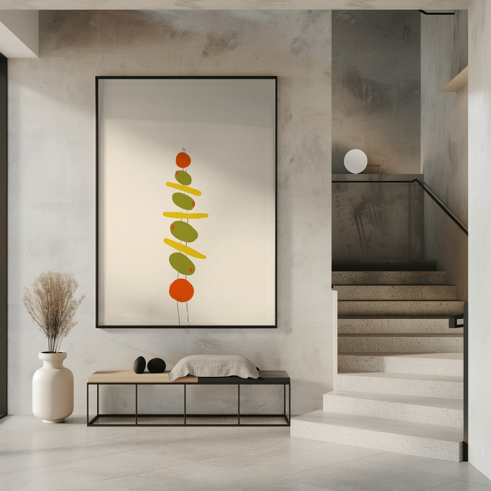 Ein Spieß mit Oliven und Tomaten | Poster