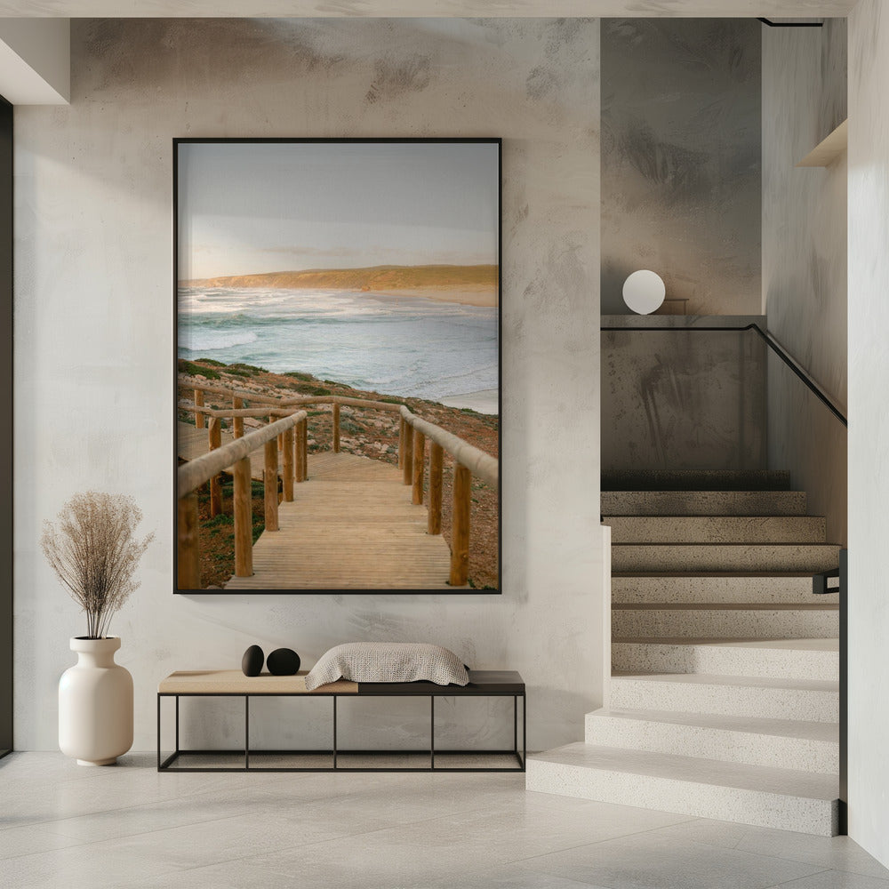 Ruhige Küstenlandschaft bei Sonnenuntergang | Poster