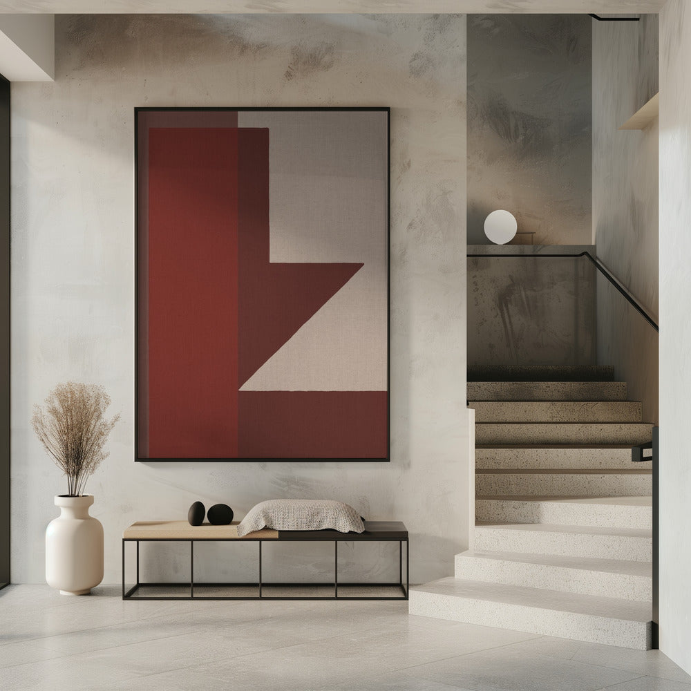 Rote geometrische Komposition | Poster
