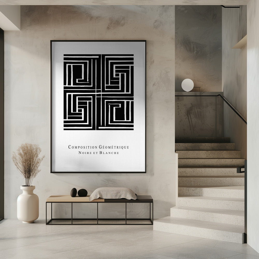Komposition Géométrique Noire et Blanche | Poster