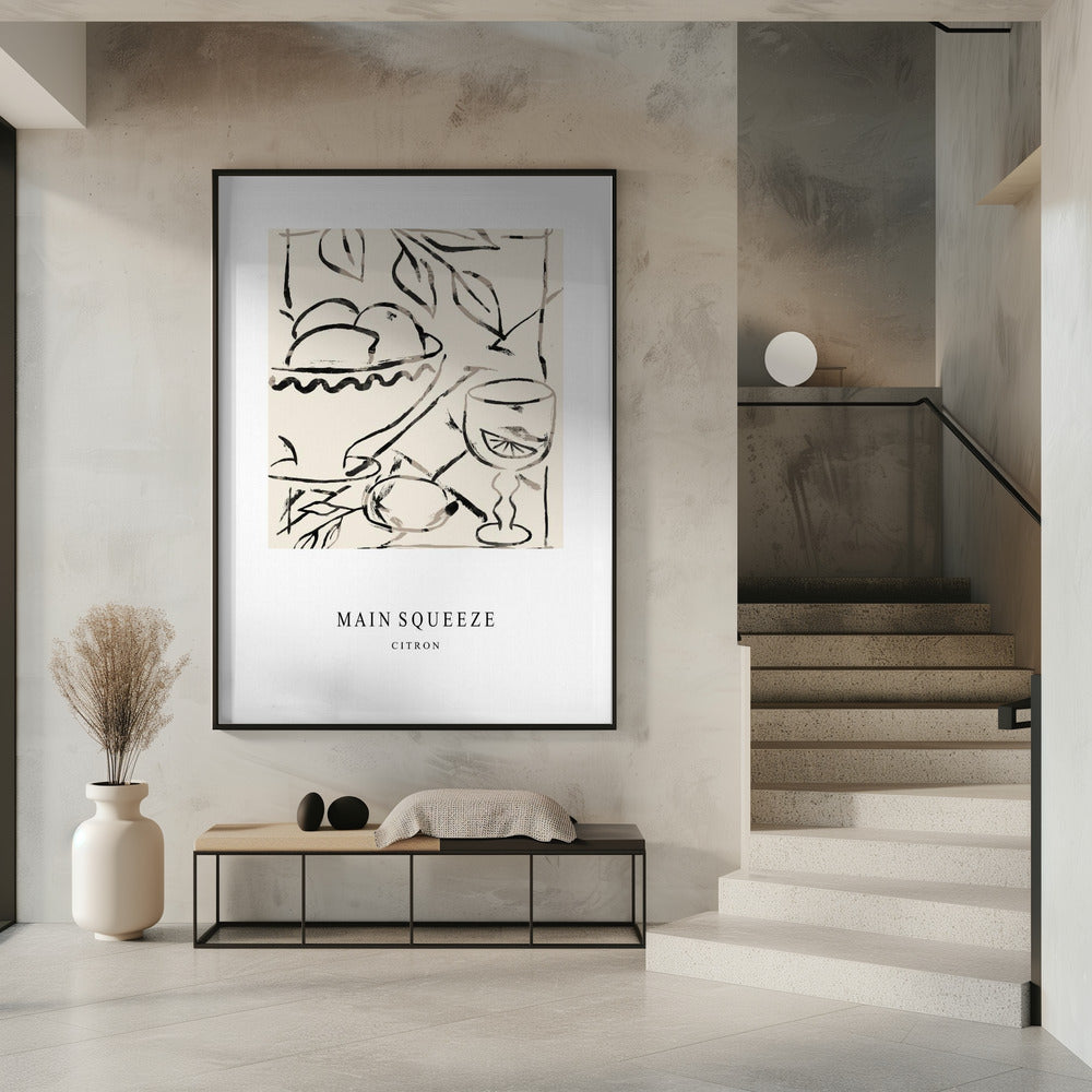 Abstract Fruit Bowl And Glass | Poster
