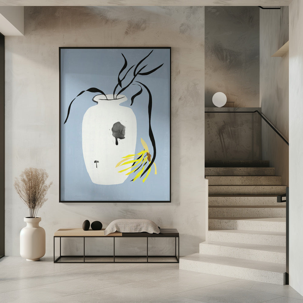 Vase und verwelkte Blüte | Poster