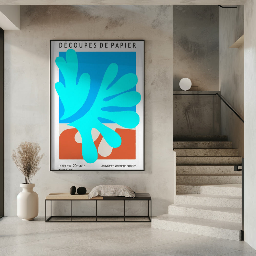 Organische Formen und leuchtende Blautöne | Poster