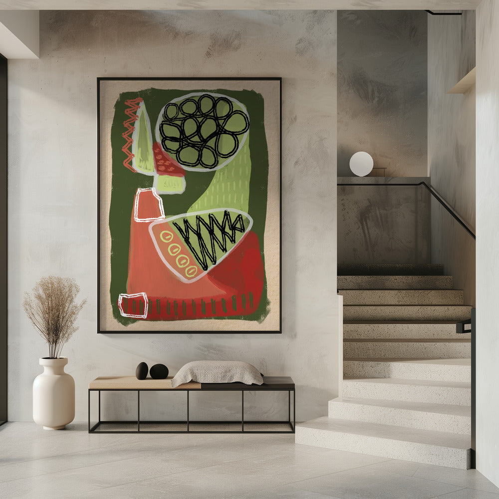 Abstract green and red | Poster