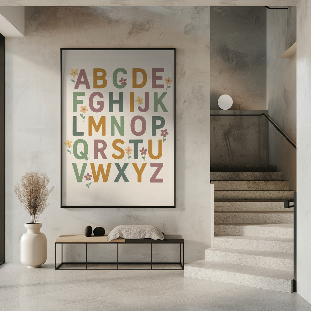 Florales Alphabet Freude | Poster