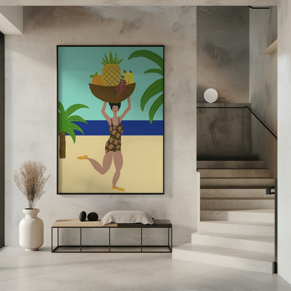 Tropische Früchte am Strand | Poster