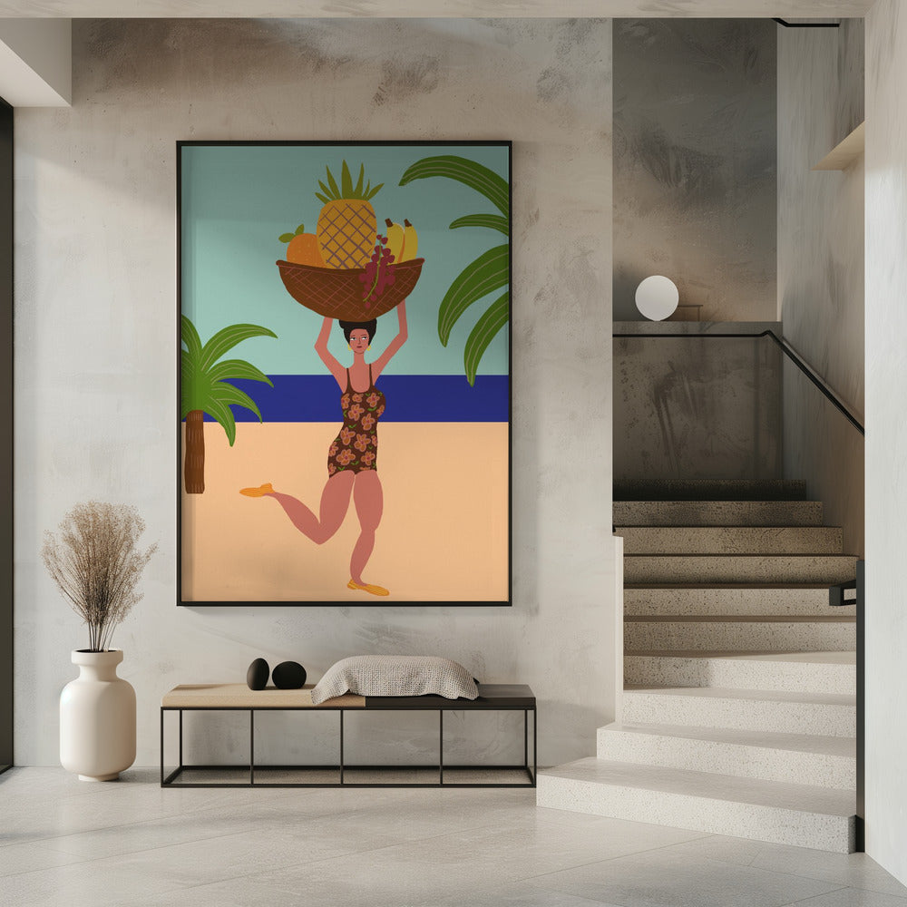 Tropische Früchte am Strand | Poster