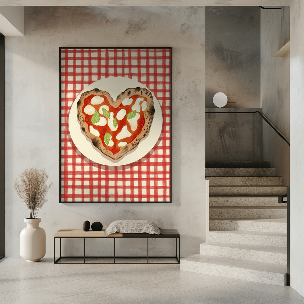Pizza Herz kariert | Poster