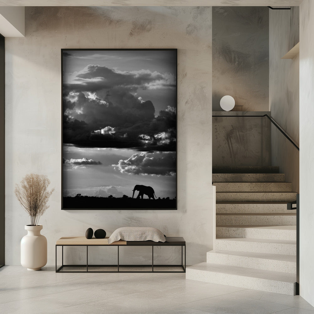 Er geht unter einem afrikanischen Himmel | Poster