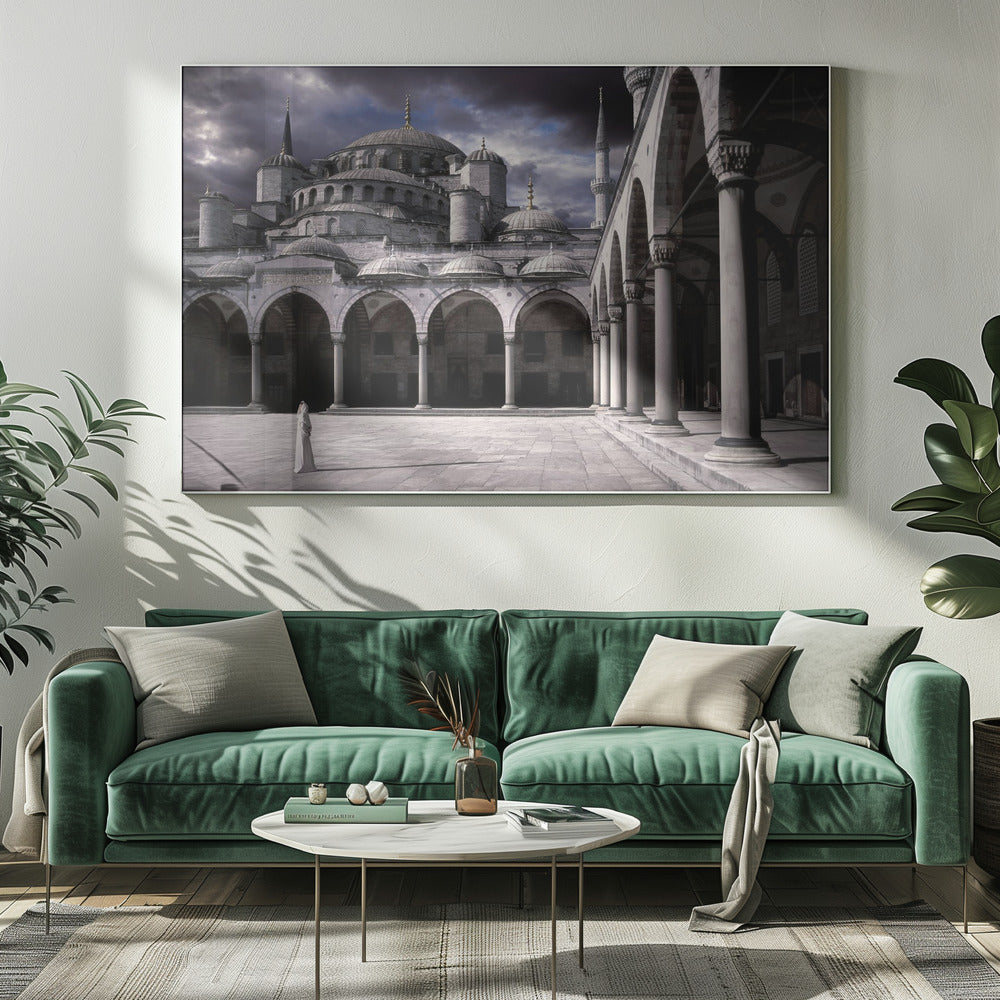 Dame und die Moschee | Leinwand