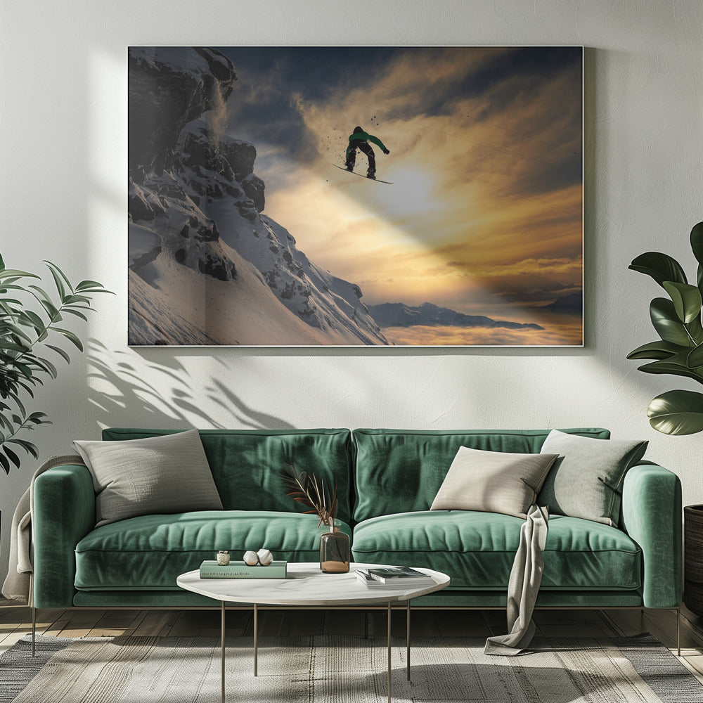 Sunset Snowboarding | Canvas