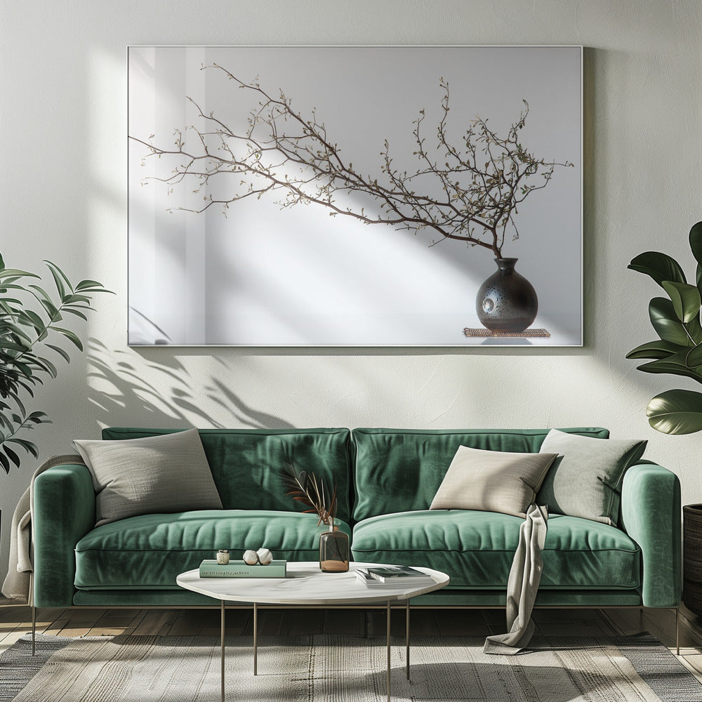 Vase und Zweig | Leinwand