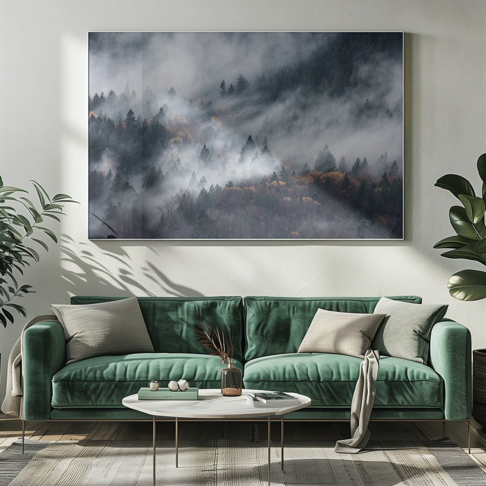 Ein Pfad im Nebel | Leinwand