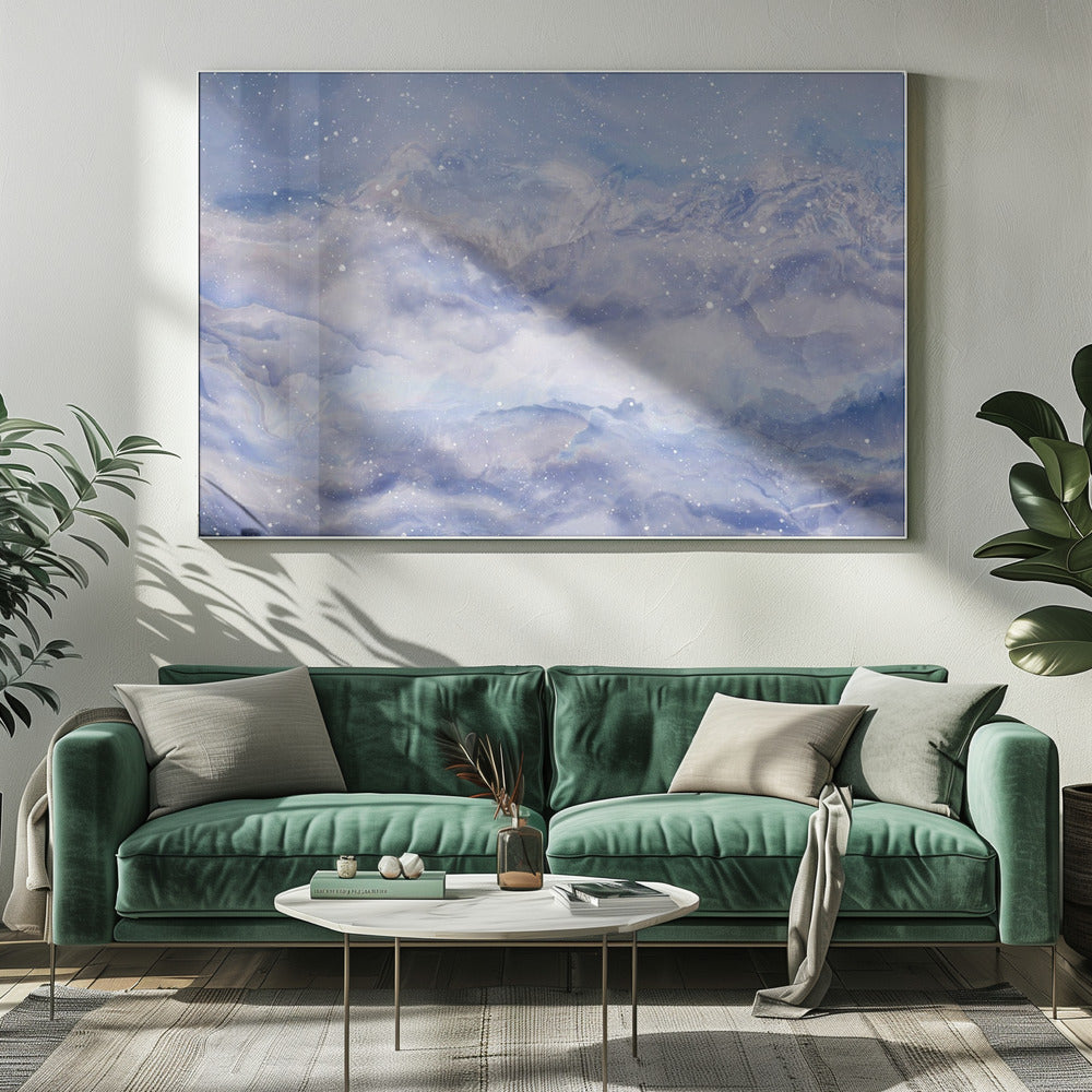 Berge unter einem Sternenhimmel | Leinwand