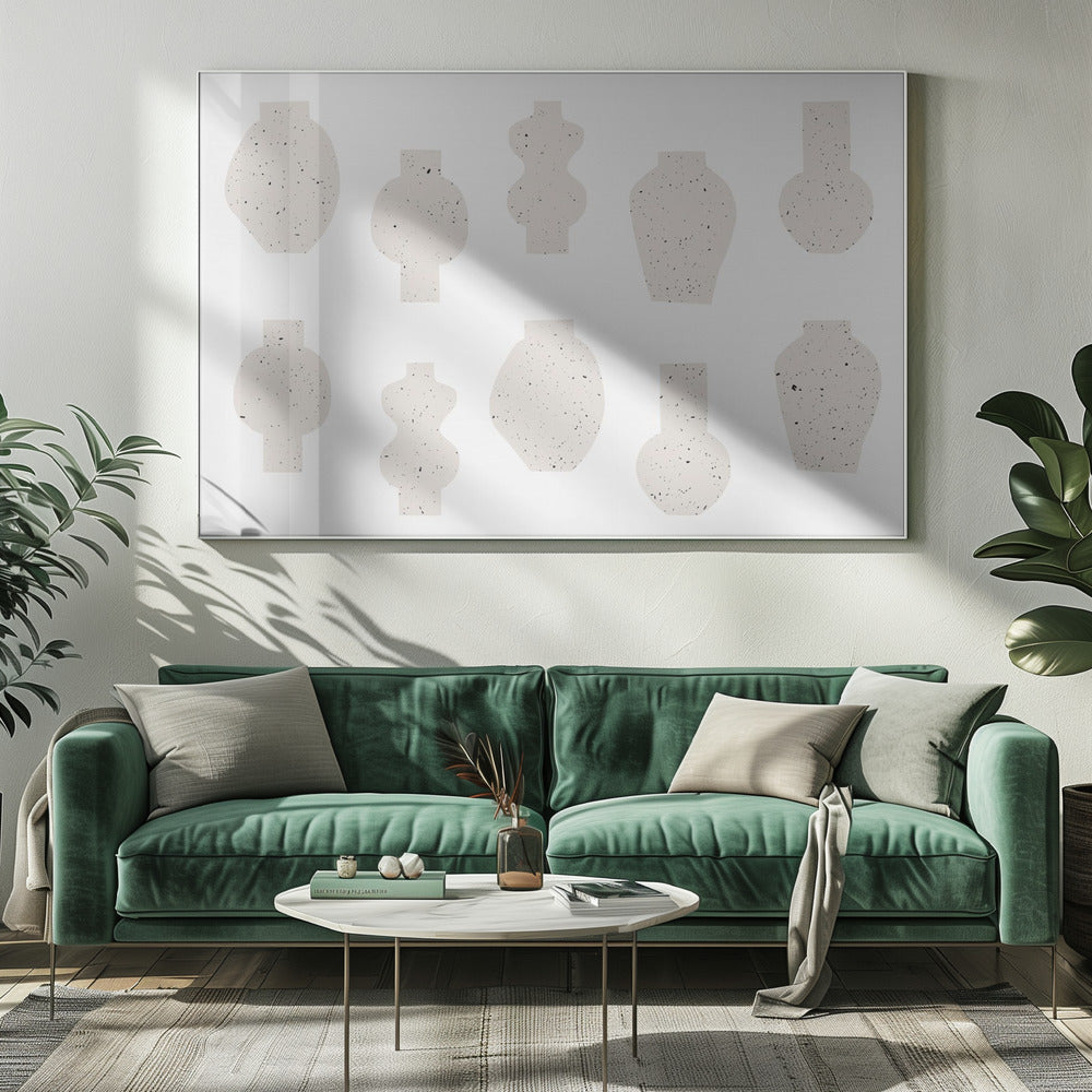 Abstrakte Vasen Beige | Leinwand