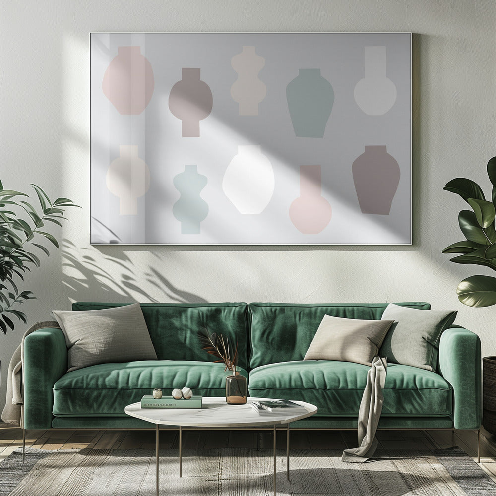 Abstrakte Vasen Pastell | Leinwand
