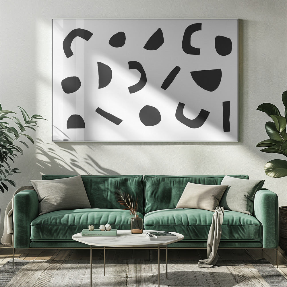 Schwarze geometrische Formen | Leinwand