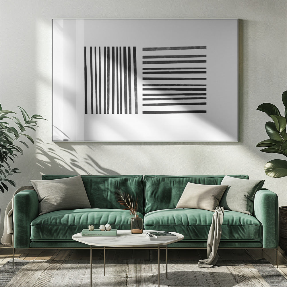 Parallele schwarze Linien | Leinwand