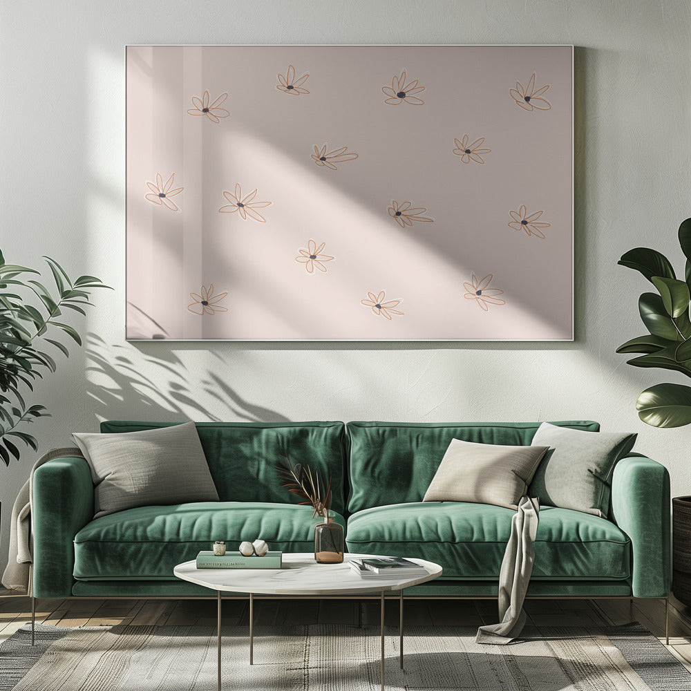 Minimalistische Gänseblümchenmuster | Leinwand