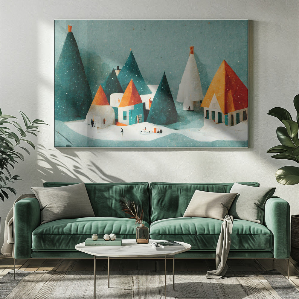 Süßes Papierdorf | Leinwand