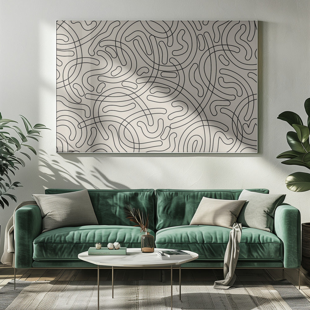 Verworrene Labyrinthlinien | Leinwand