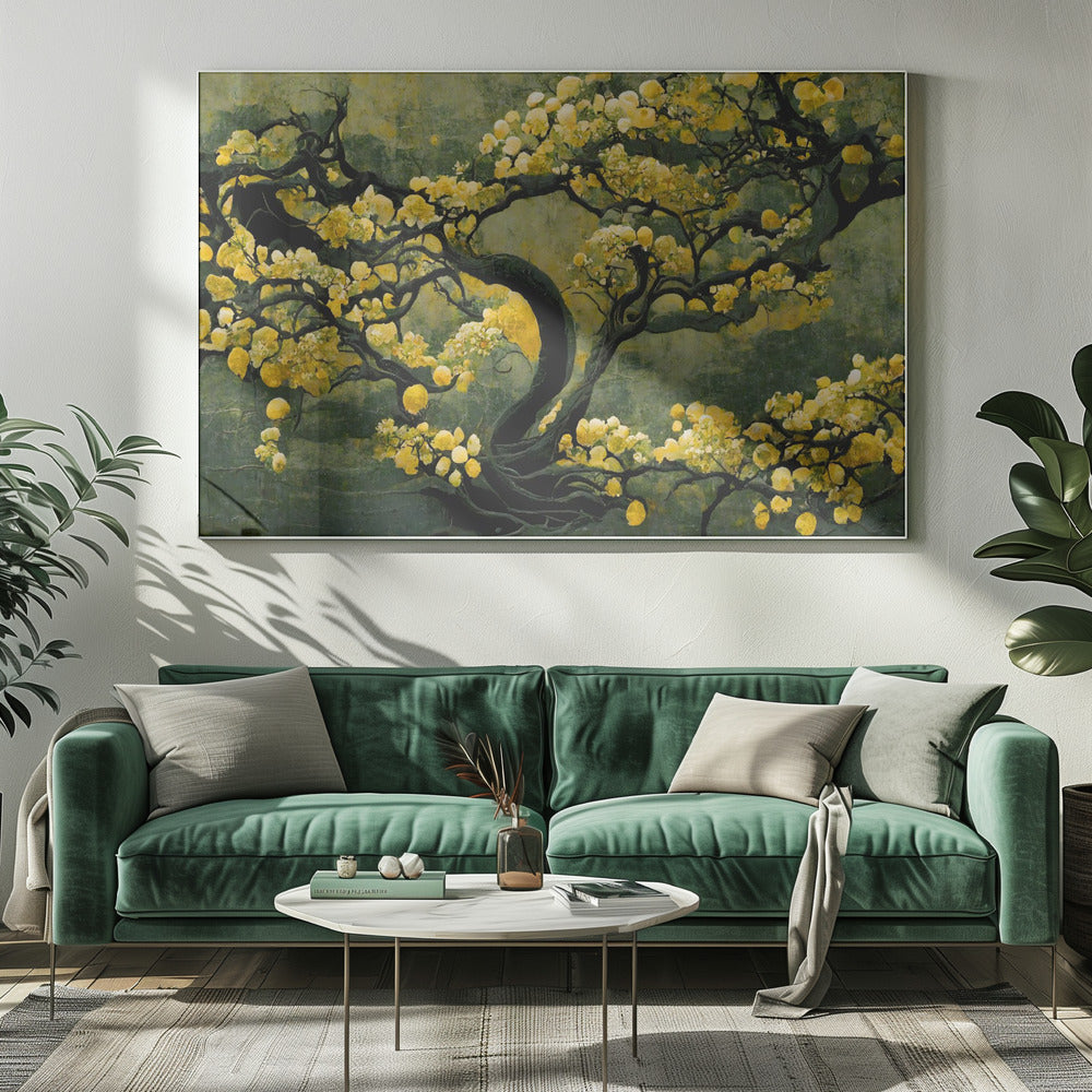 Goldener Blütenbaum | Leinwand