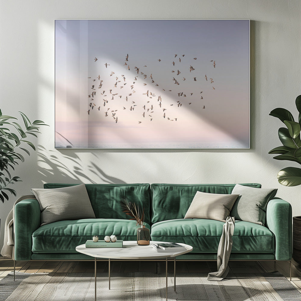 Sonnenuntergangsflug | Leinwand